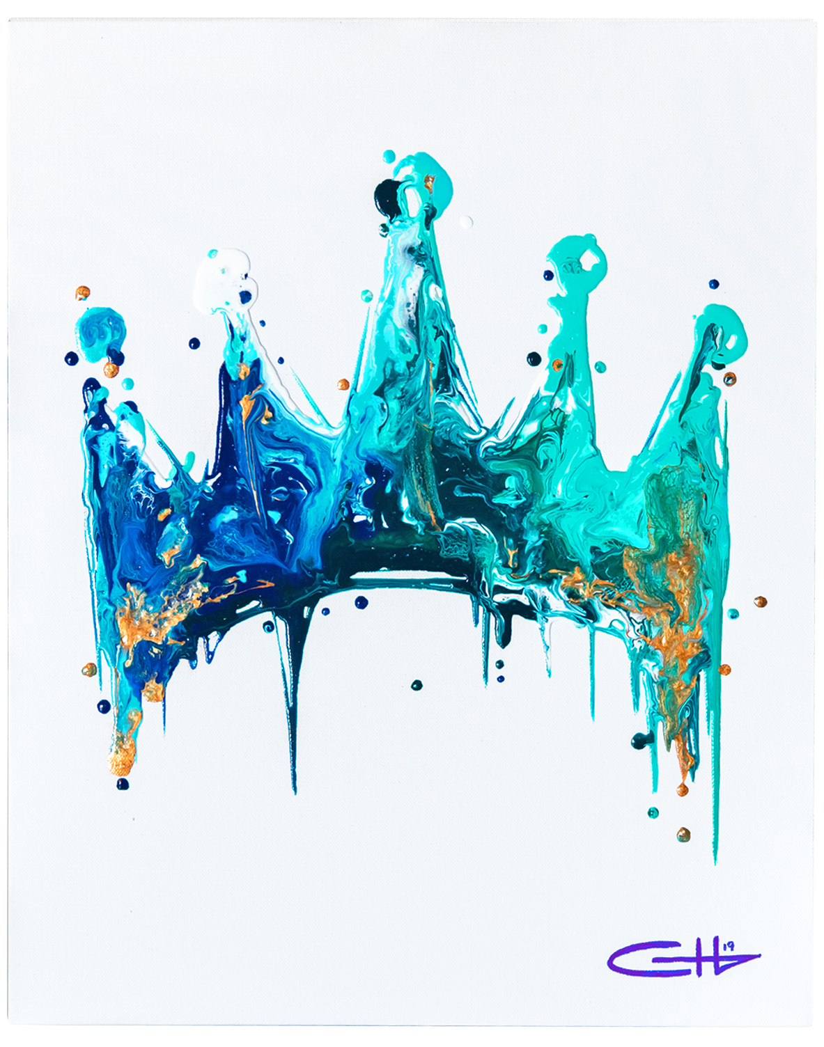 Royal Blue Abstract Painting Casey Lynn Designs Inc
